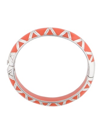 Angélique de Paris Resin Bamboo Hinged Bangle Bracelet