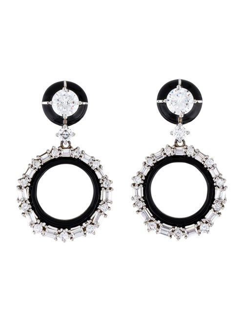 Angélique de Paris Crystal & Enamel Majorelle Drop Earrings