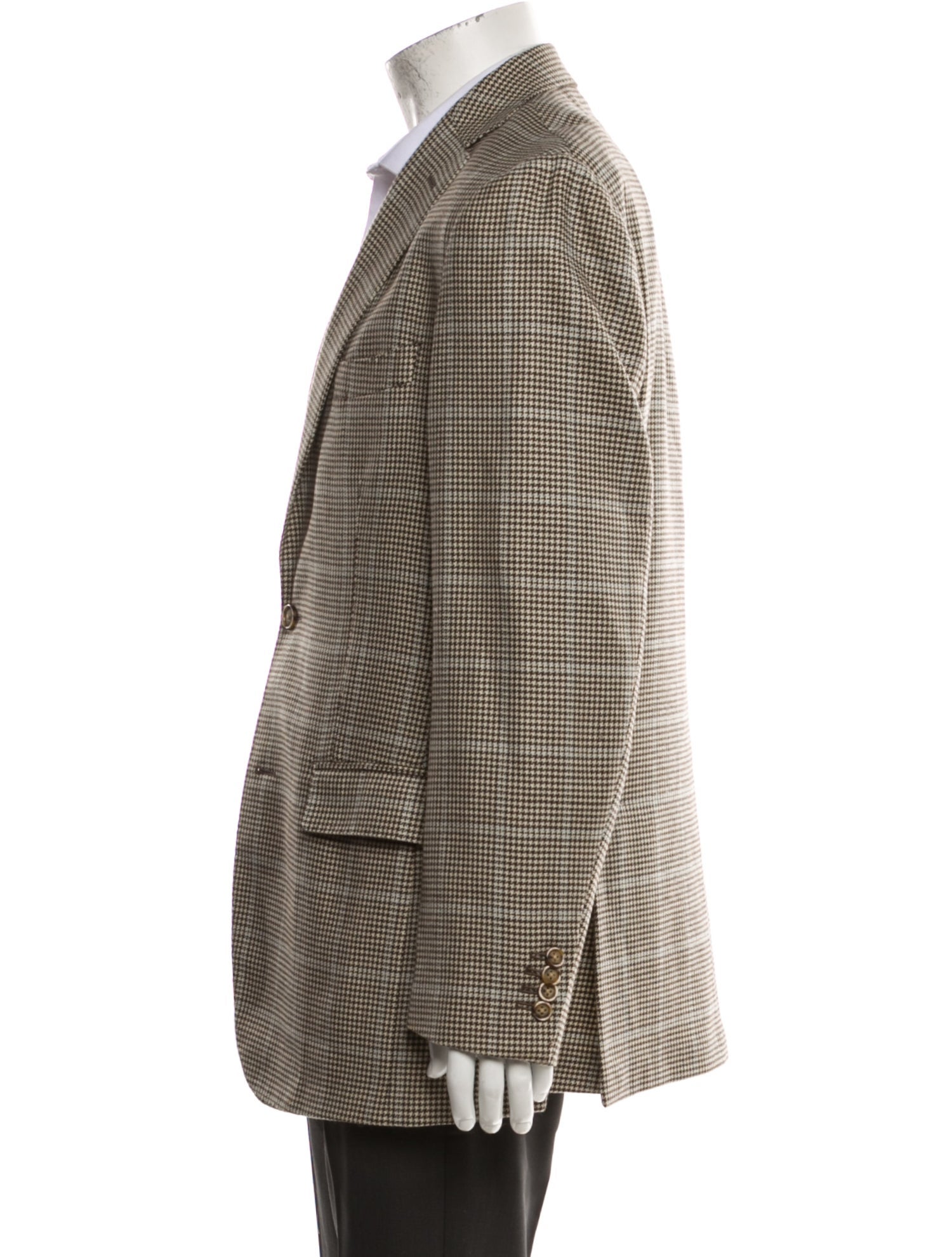 Angelo Nardelli Virgin Wool Houndstooth Print Blazer