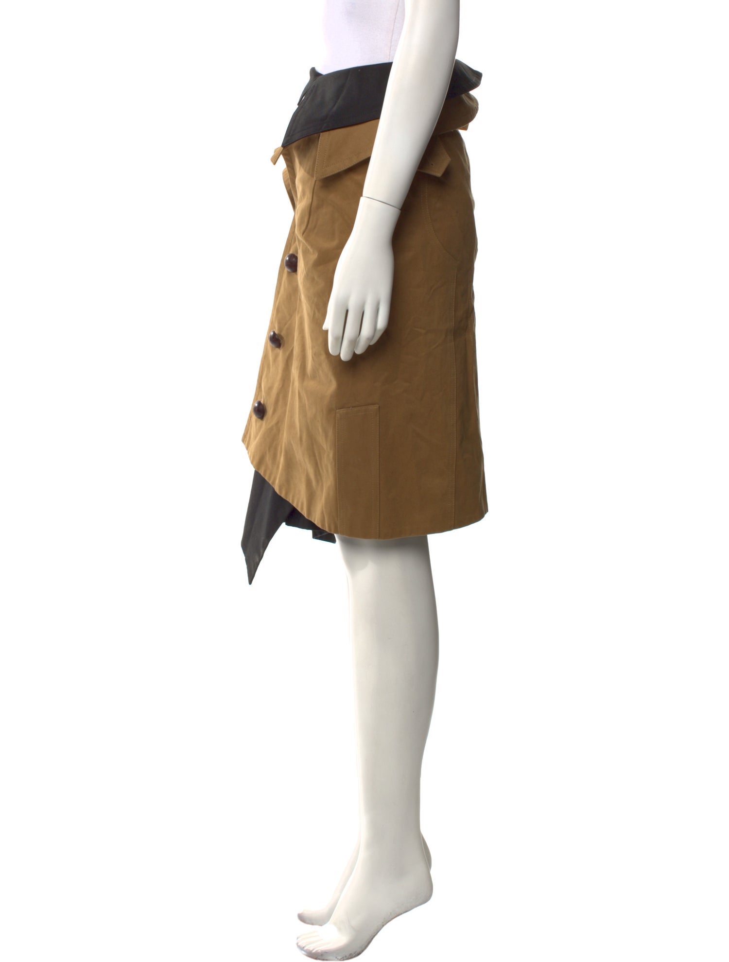 All-In Pleated Accents Midi Length Skirt w/ Tags