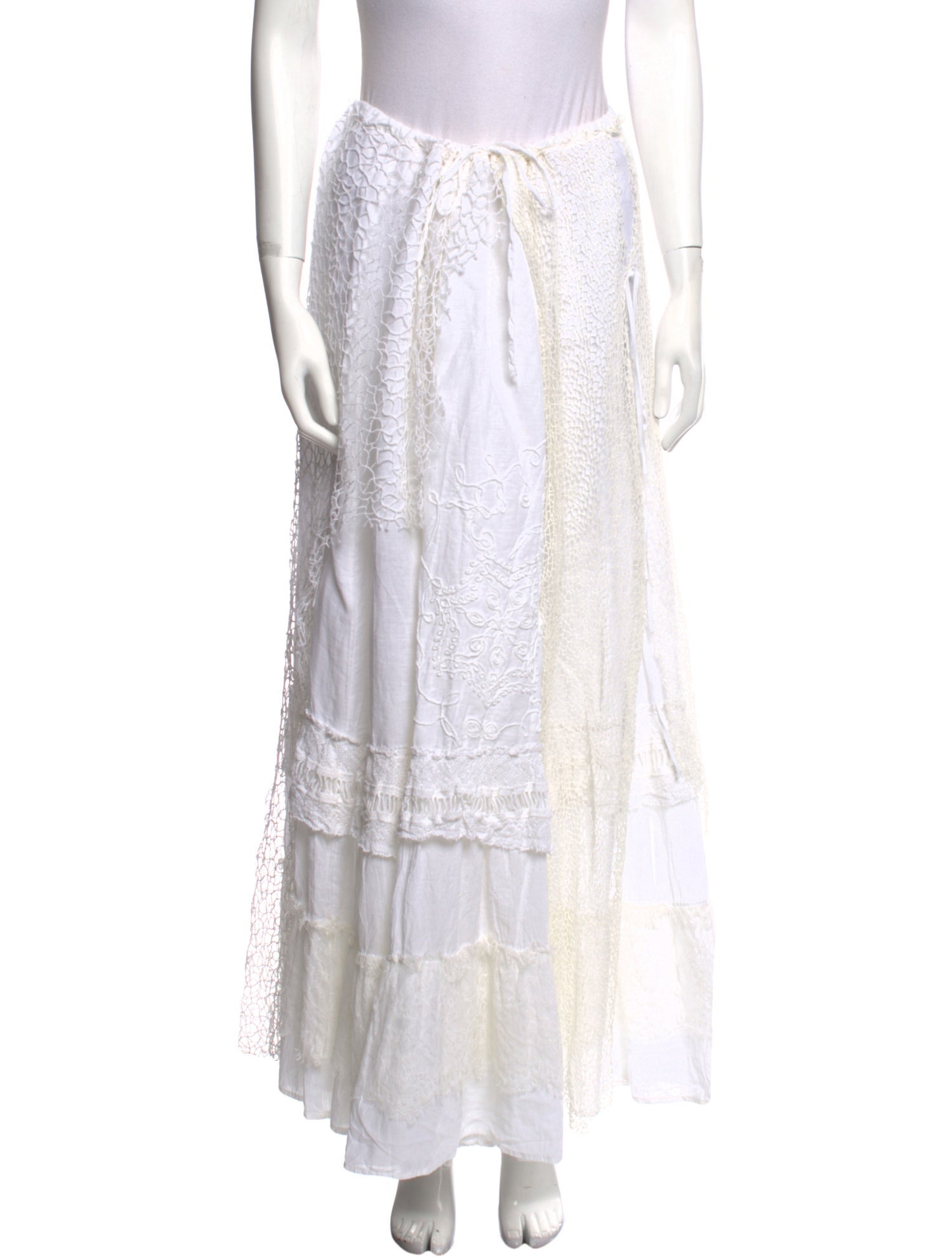 ワンピース ANJUNA Women Mid Skirts faRaH23bH FIORELLINOAVORIO White Anjuna Midi Length Skirt - White Skirts, Clothing