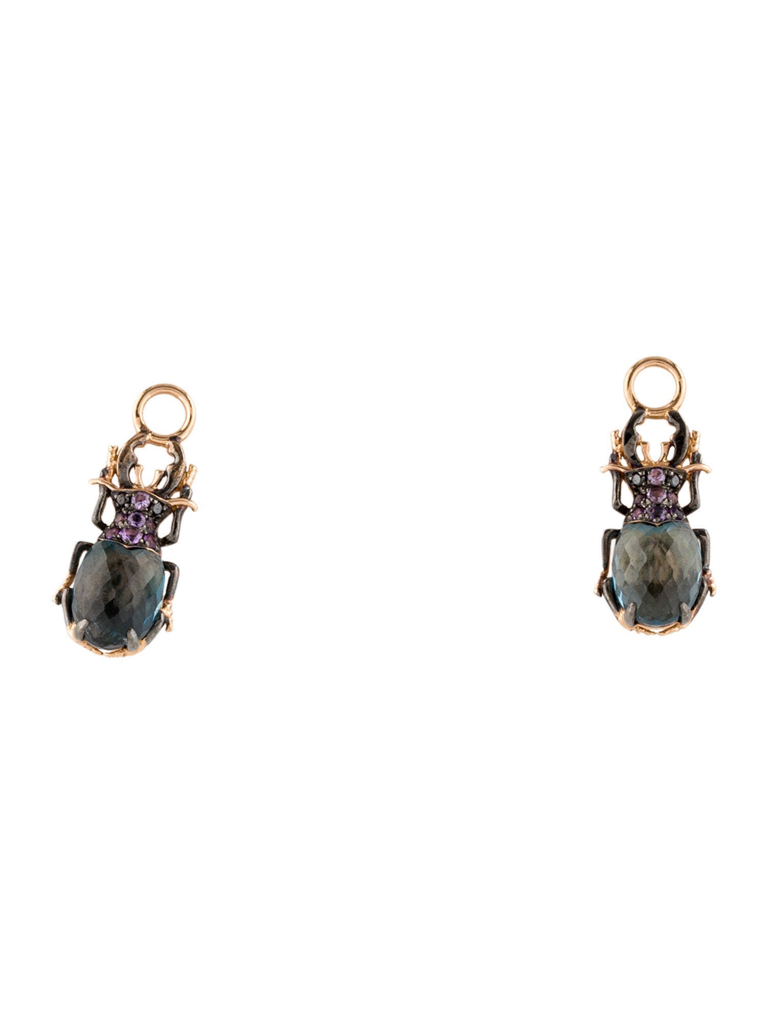 Annoushka Jewelry 18K Topaz & Amethyst Beetle Earring Enhancers