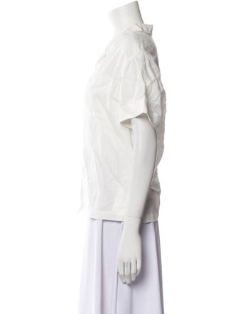 ANR+ Linen Short Sleeve Button-Up Top