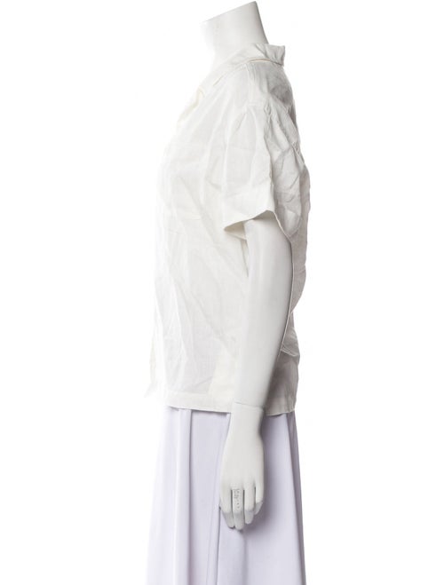 ANR+ Linen Short Sleeve Button-Up Top