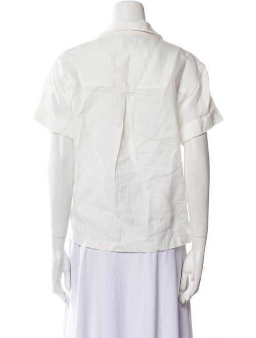 ANR+ Linen Short Sleeve Button-Up Top