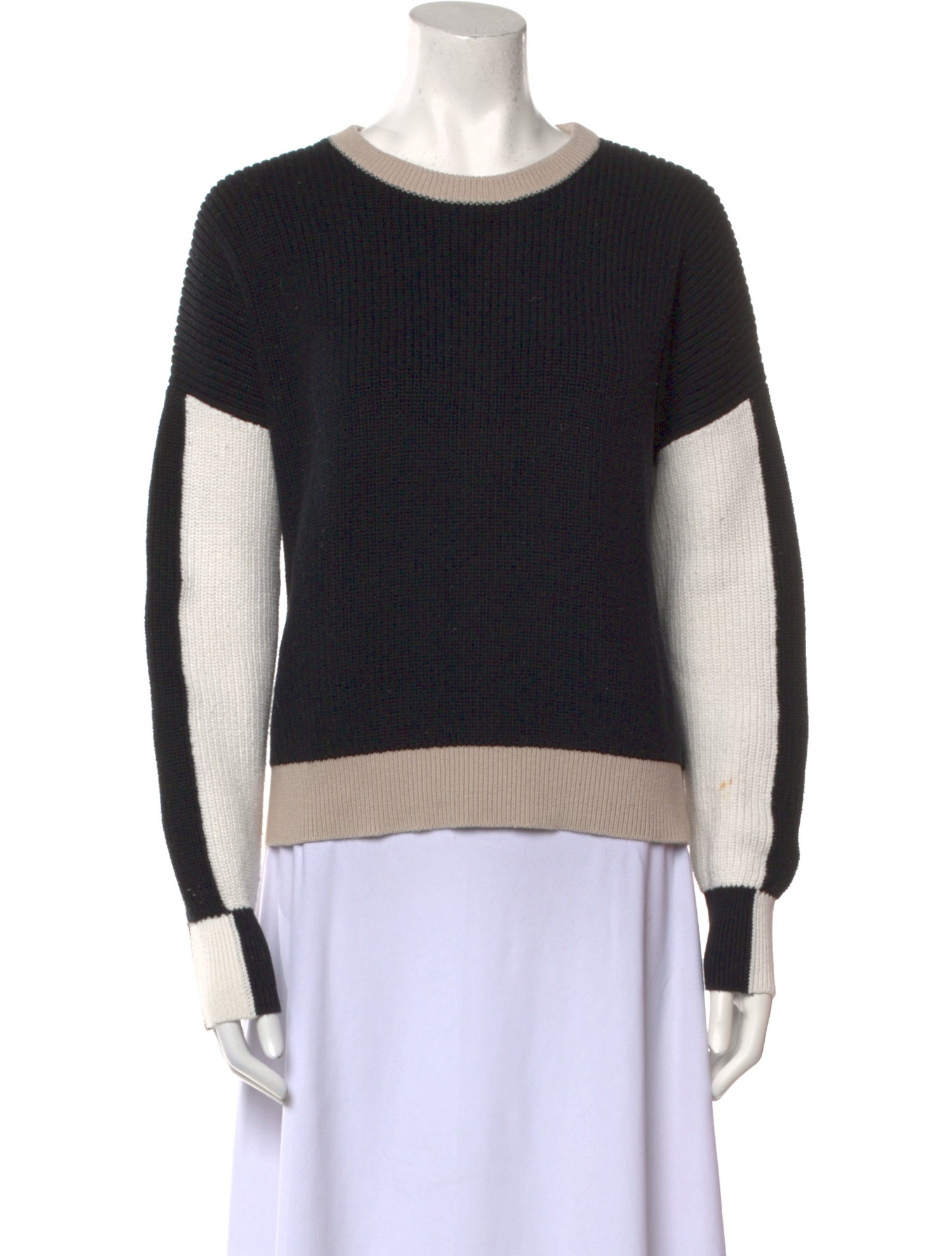 ANR+ Colorblock Pattern Crew Neck Sweater