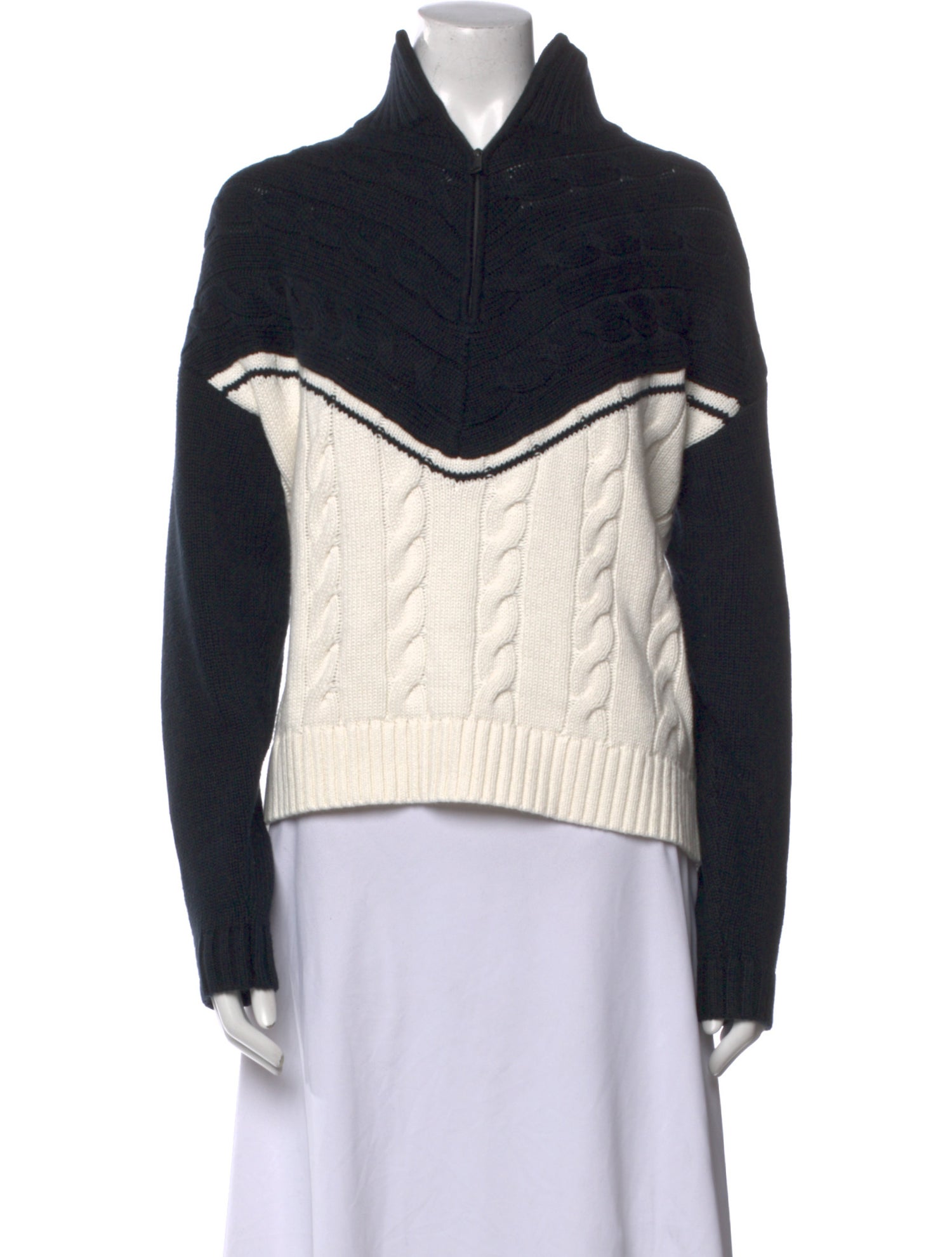 ANR+ Striped Mock Neck Sweater