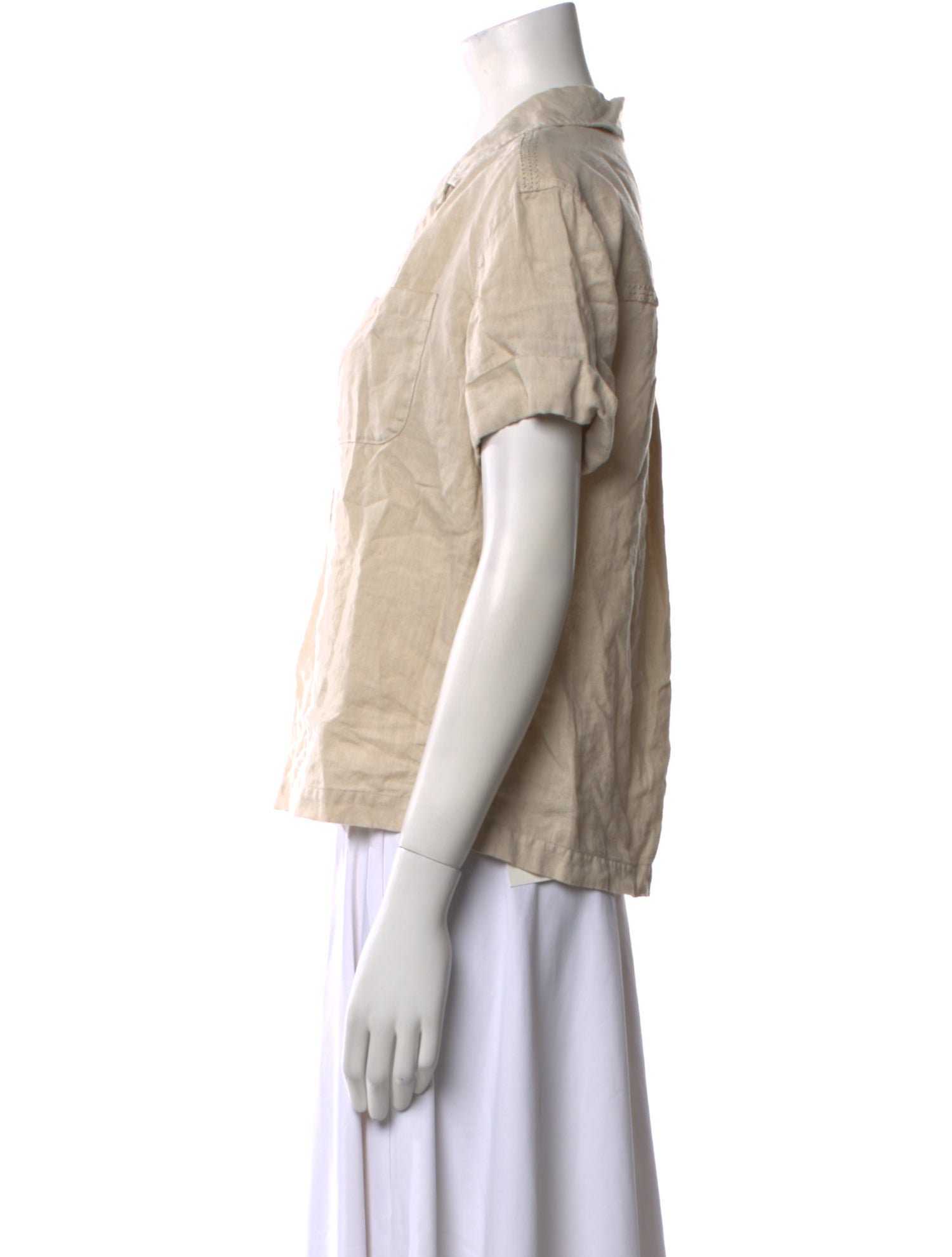 ANR+ Linen V-Neck Button-Up Top