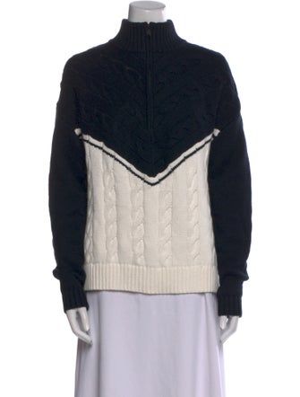 ANR+ Colorblock Pattern Mock Neck Sweater