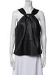 Antonio Melani Leather Square Neckline Blouse
