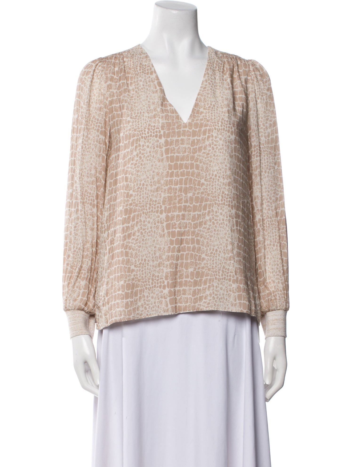 Anna Cate Animal Print V-Neck Blouse