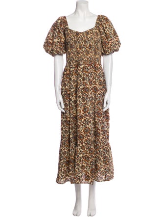 Anna Cate Floral Print Long Dress