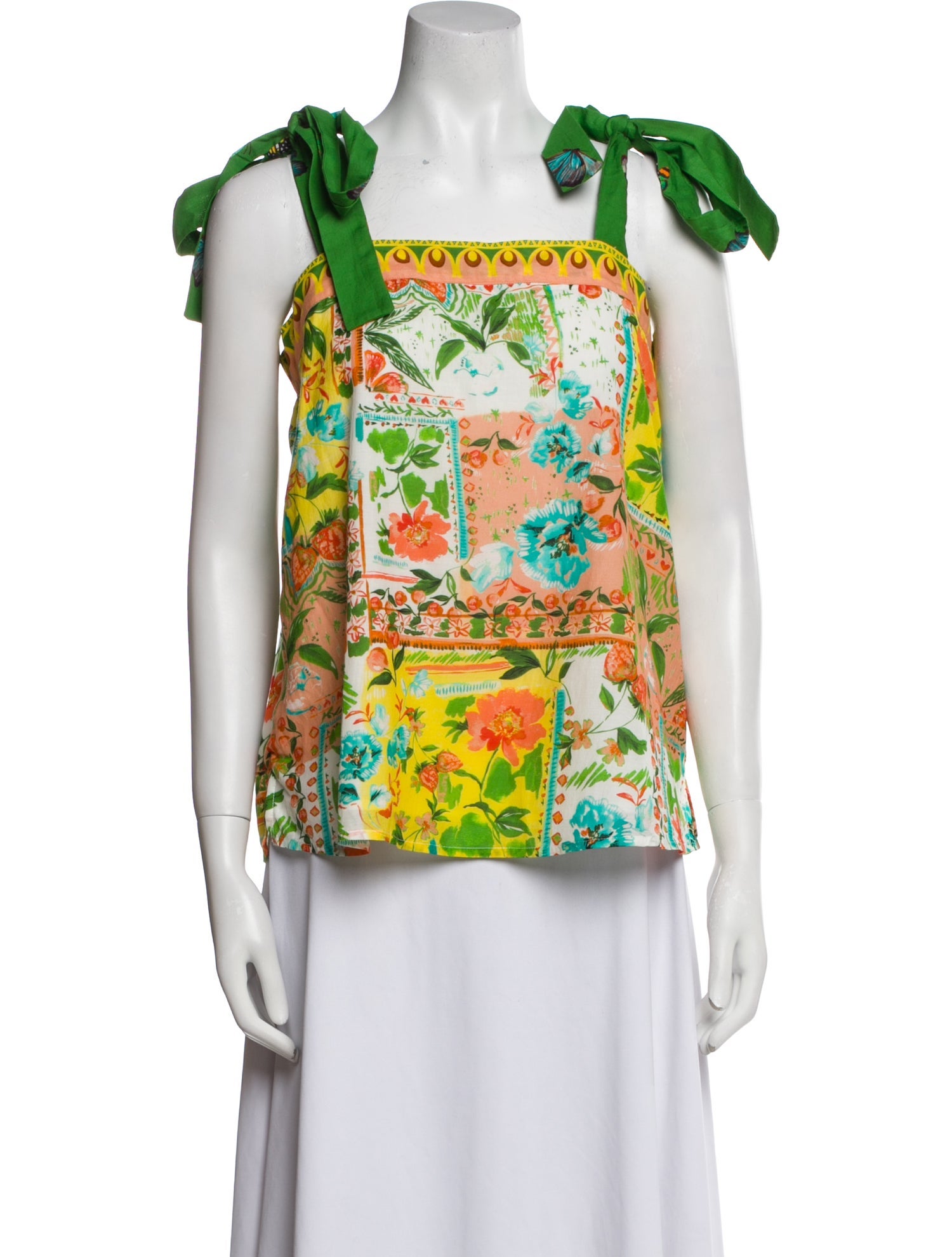 Anna Cate Floral Print Square Neckline Top