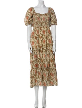 Anna Cate Floral Print Midi Length Dress