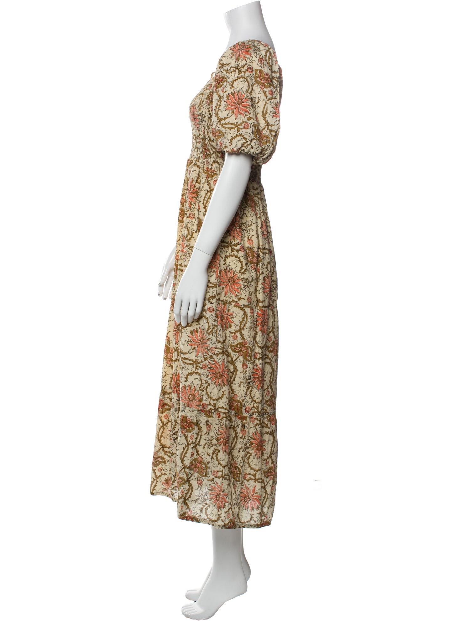 Anna Cate Floral Print Midi Length Dress