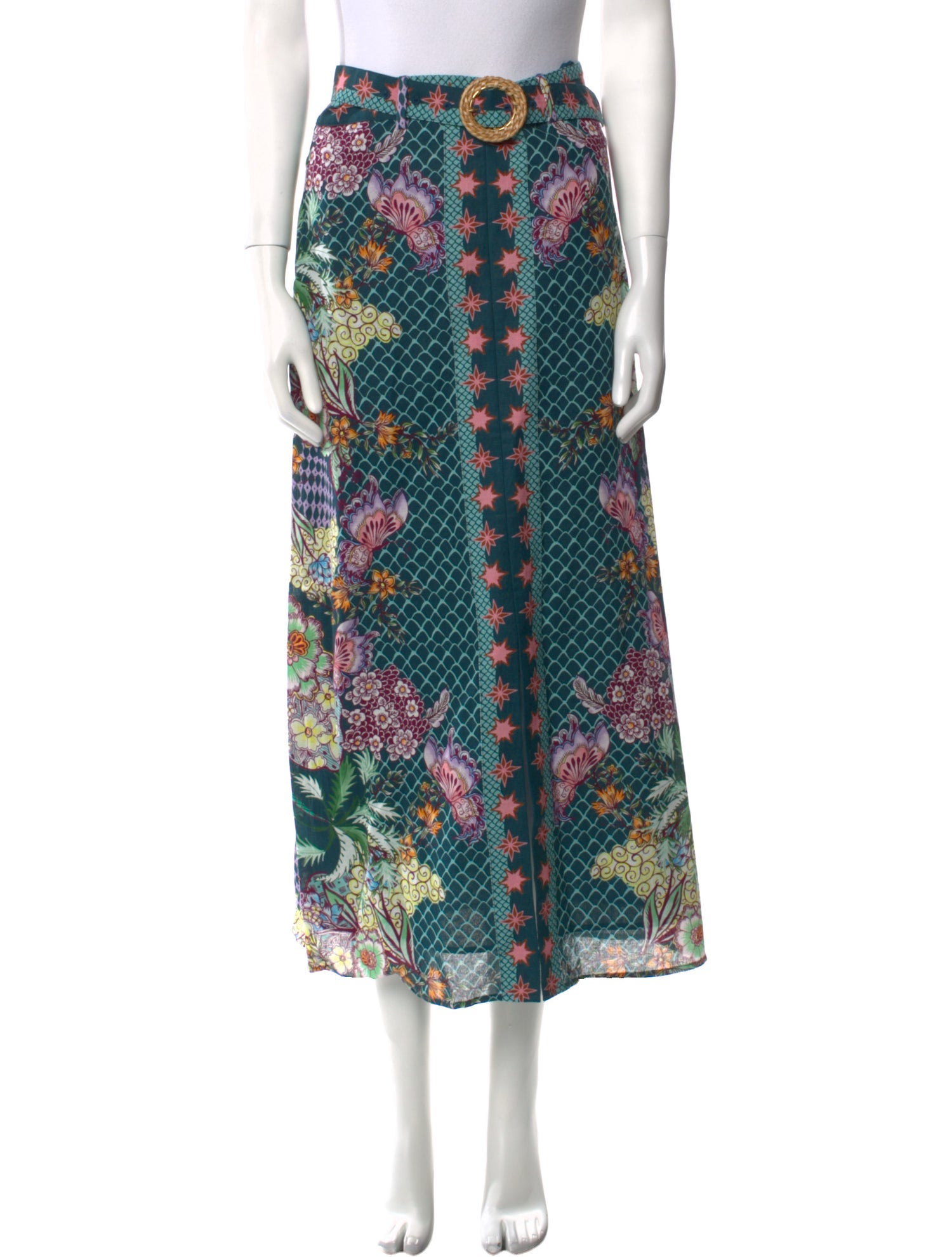 Anna Cate Floral Print Midi Length Skirt