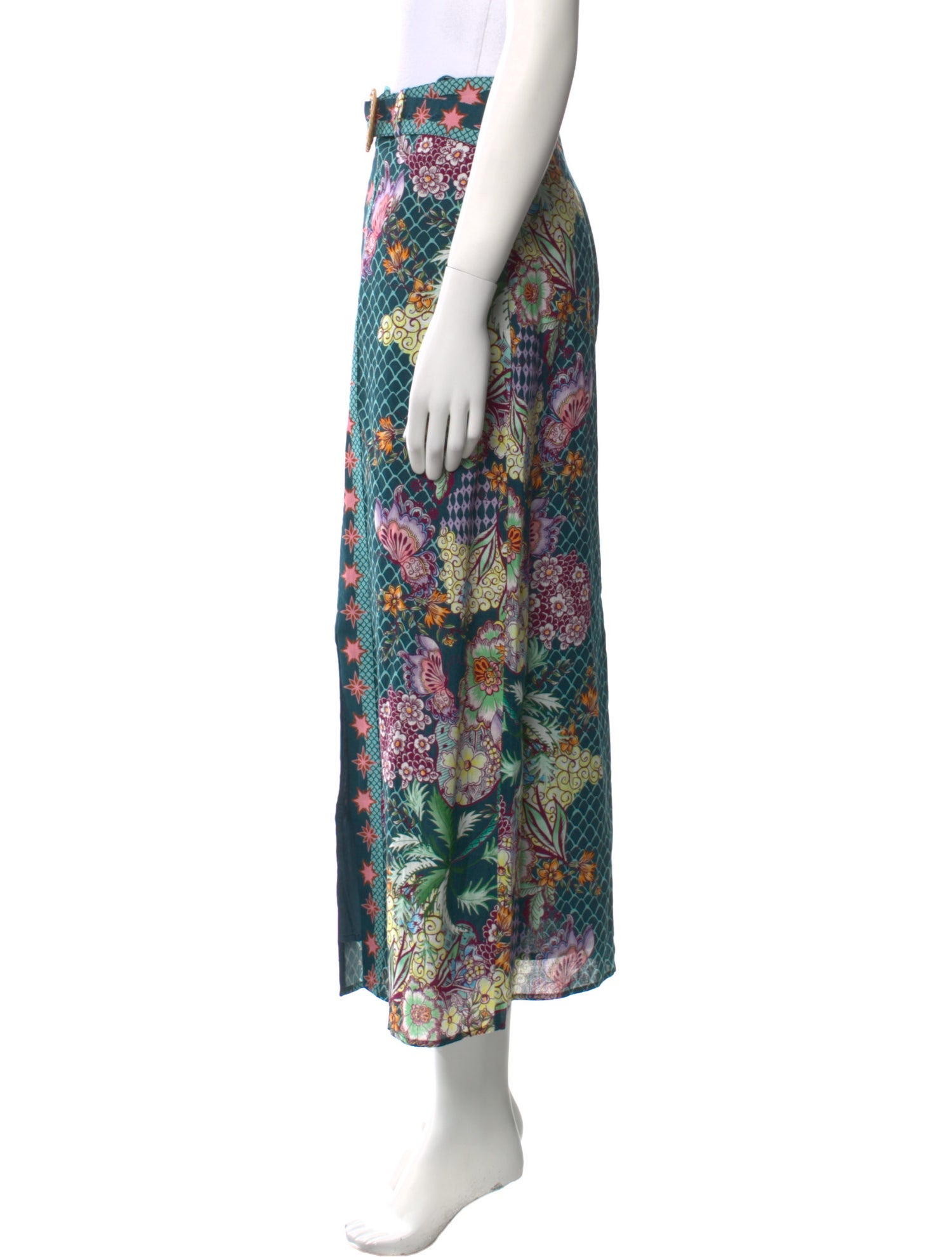 Anna Cate Floral Print Midi Length Skirt