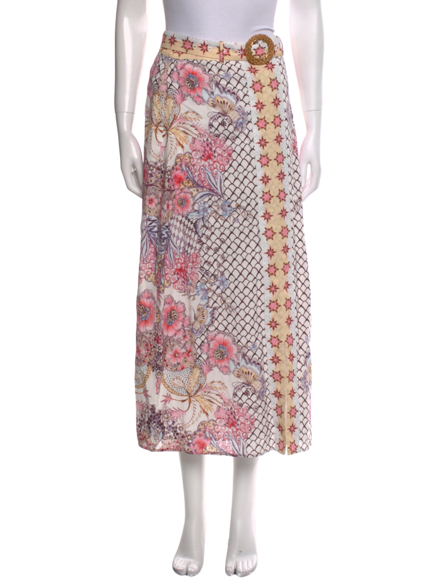Anna Cate Paisley Print Midi Length Skirt