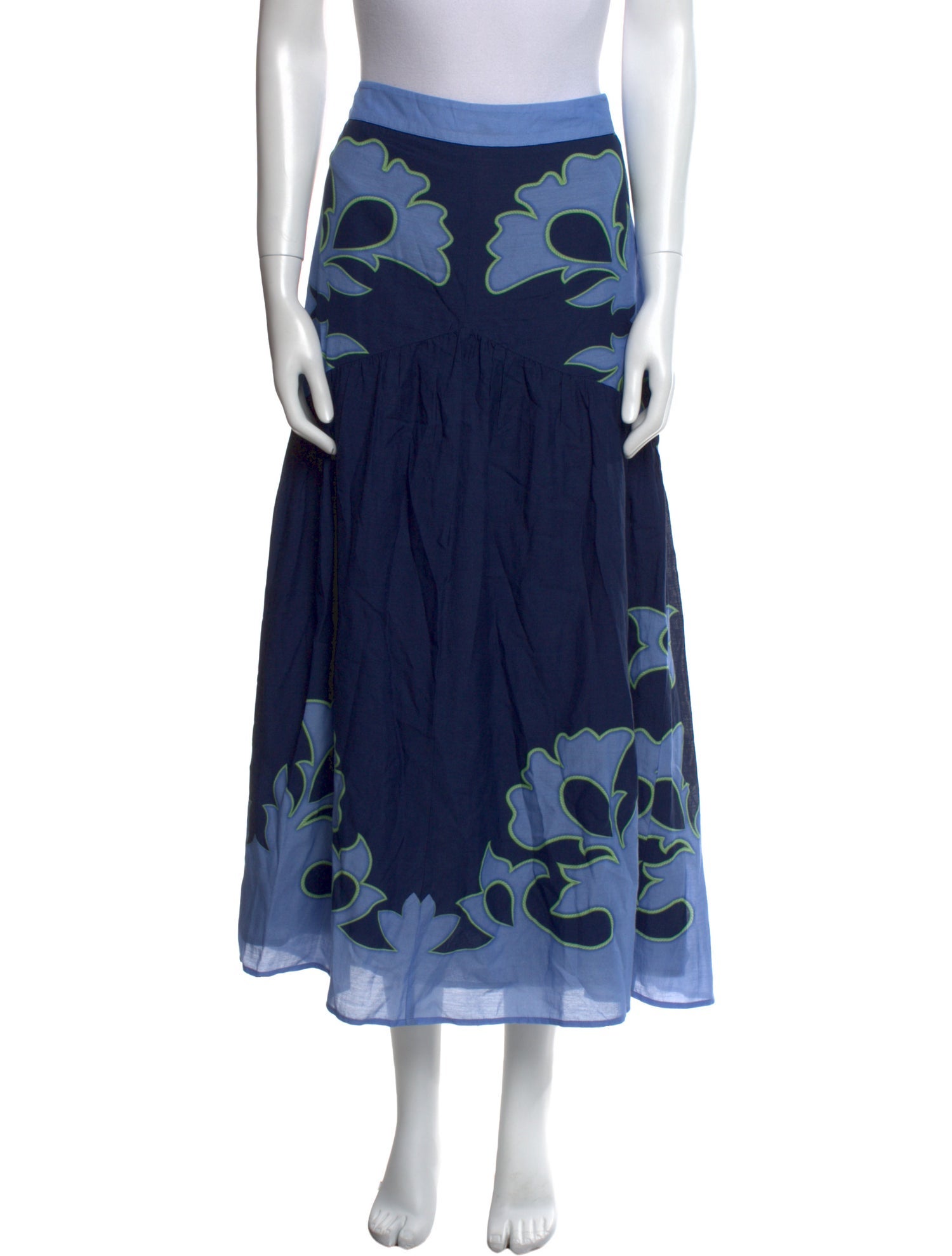 Anna Cate Floral Print Midi Length Skirt