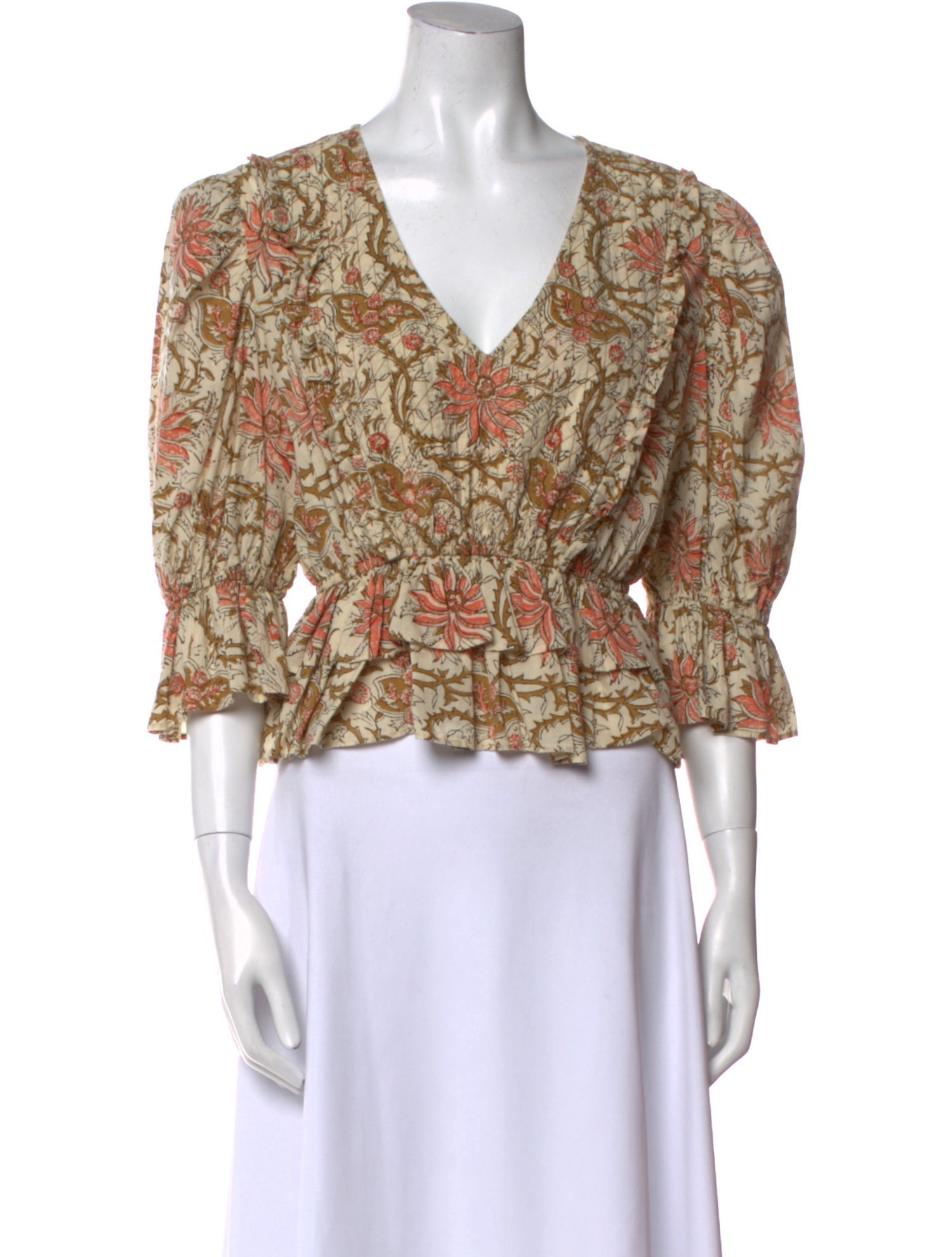 Anna Cate Printed V-Neck Crop Top