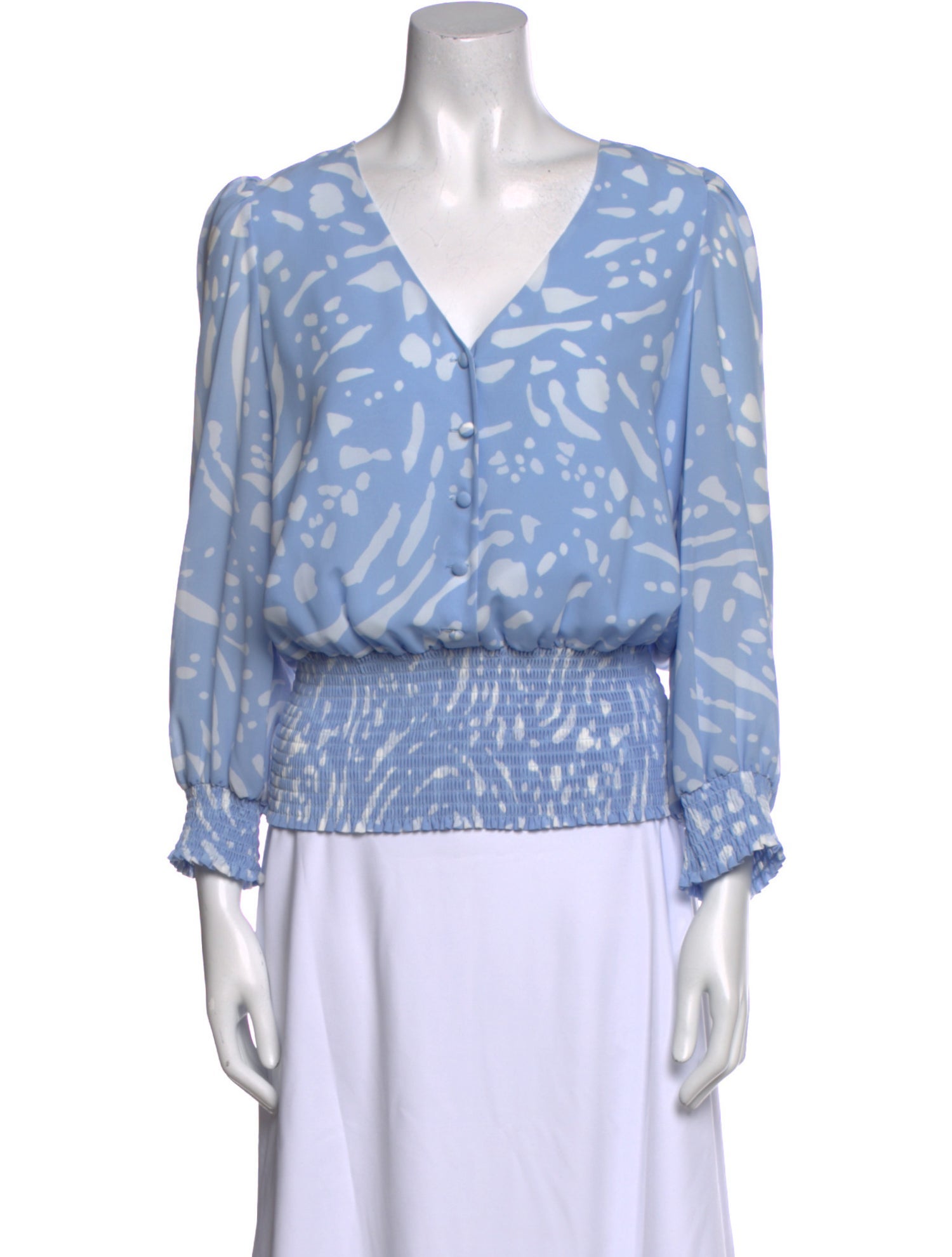 Anna Cate Printed V-Neck Blouse