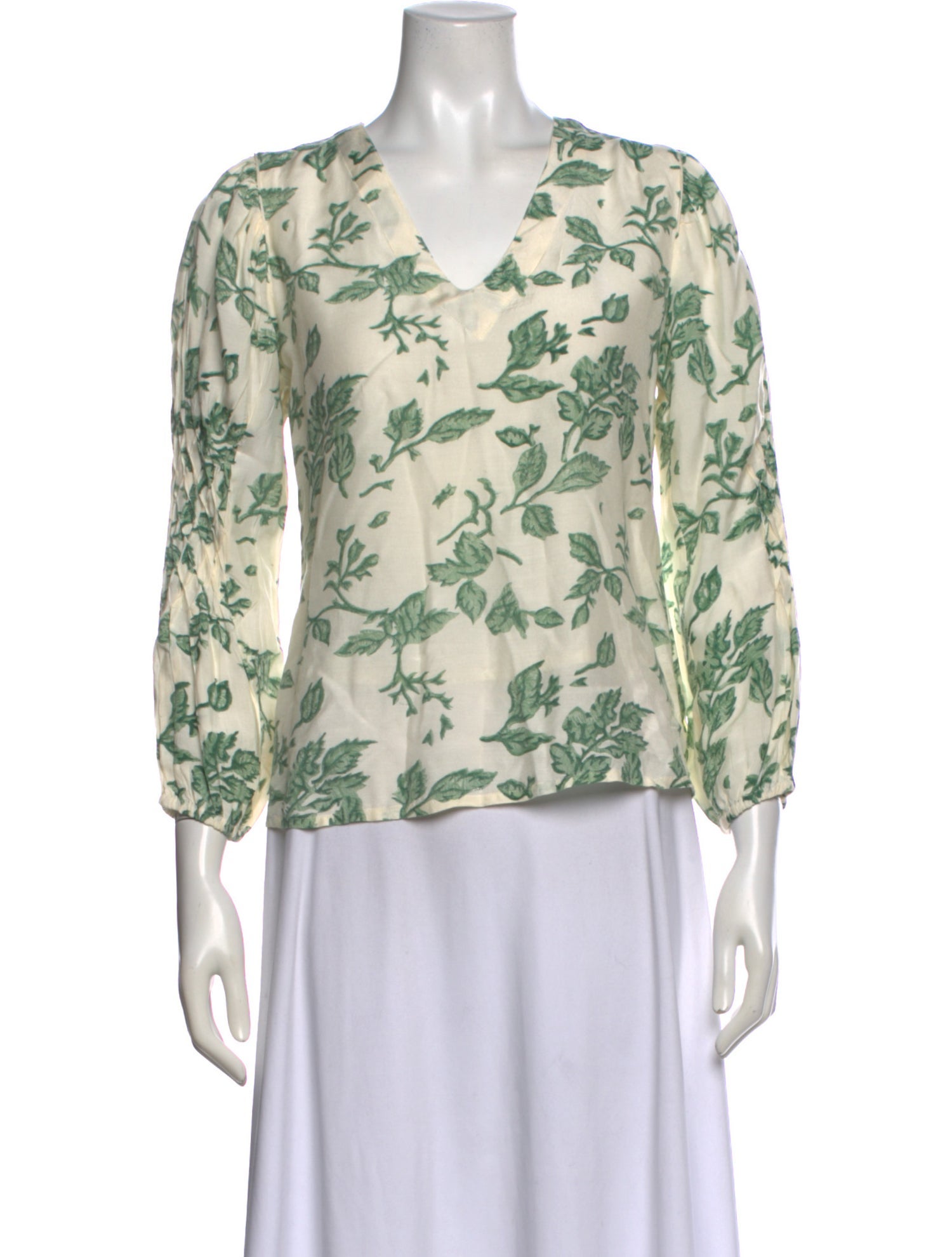 Anna Cate Floral Print V-Neck Blouse