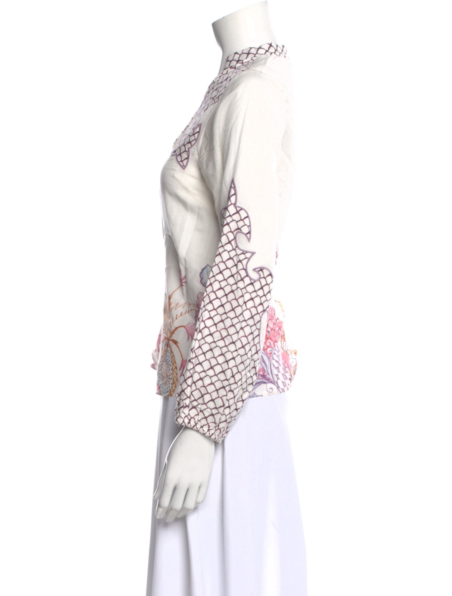 Anna Cate Floral Print V-Neck Blouse