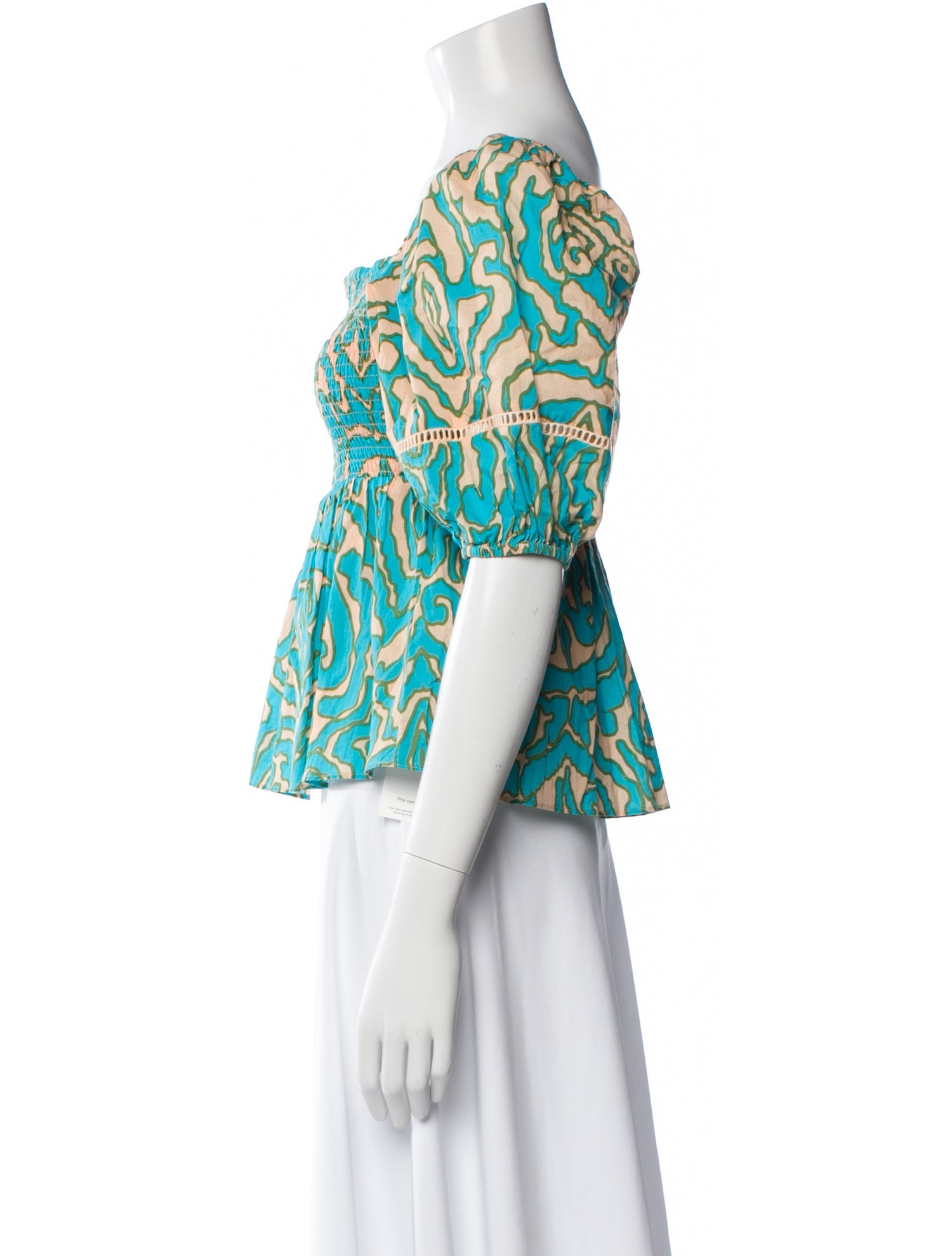 Anna Cate Patterned Square Neckline Top