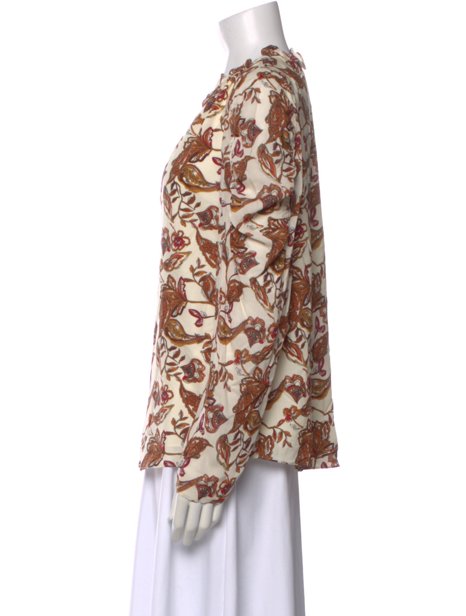 Anna Cate Paisley Print V-Neck Blouse