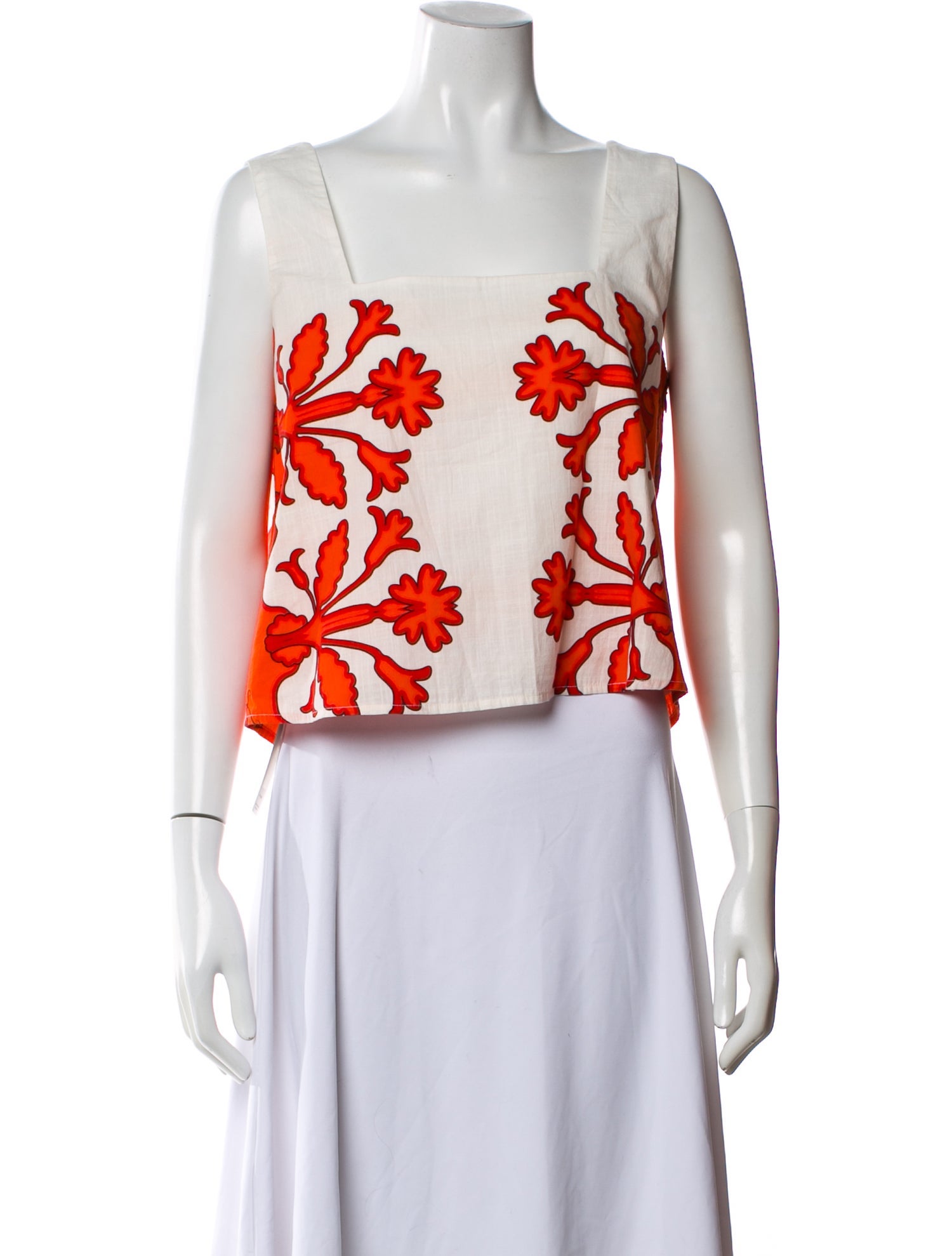 Anna Cate Floral Print Square Neckline Top