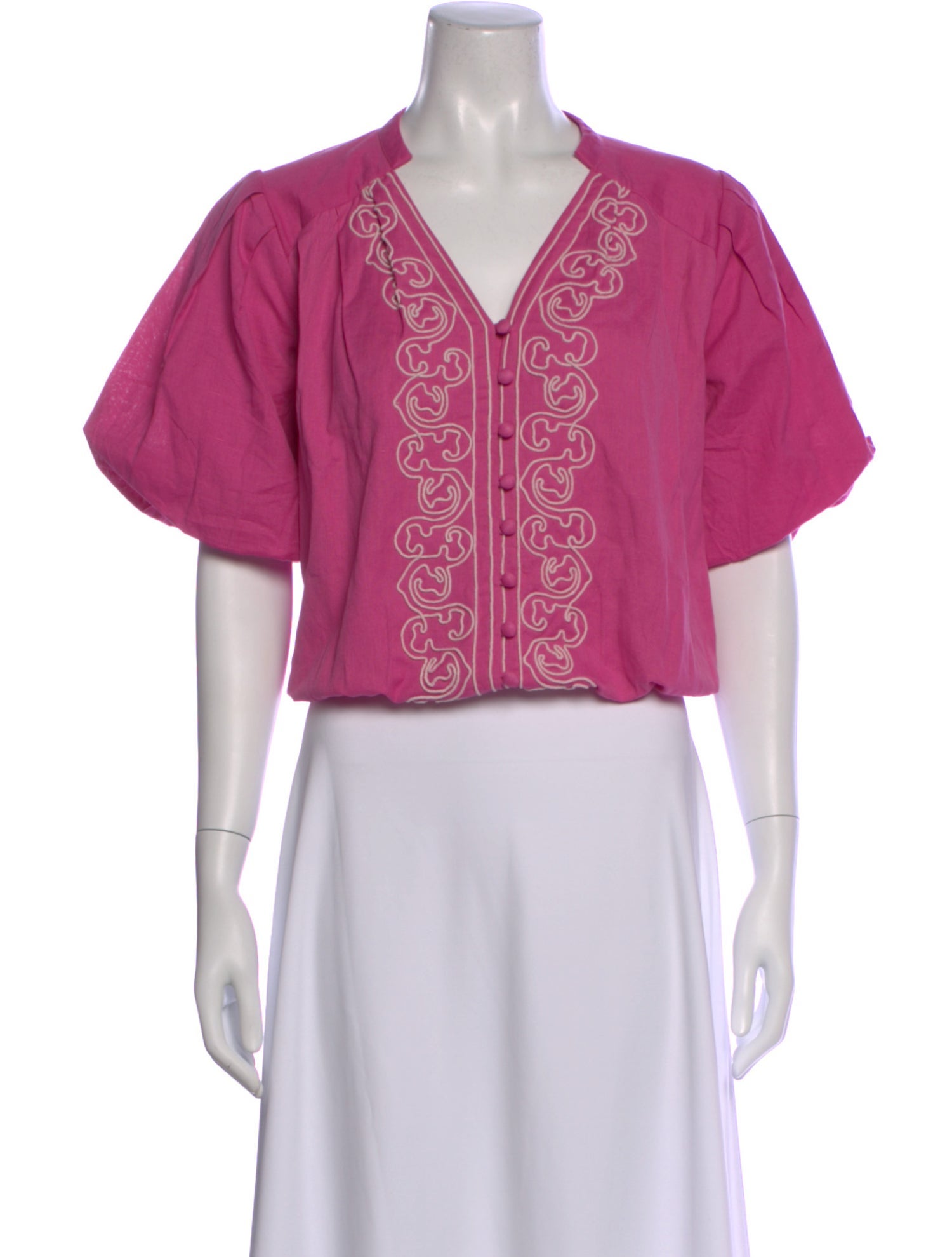 Anna Cate Printed V-Neck Blouse w/ Tags