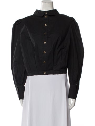 Annother [Archive] Tops Mock Neck Long Sleeve Button-Up Top L