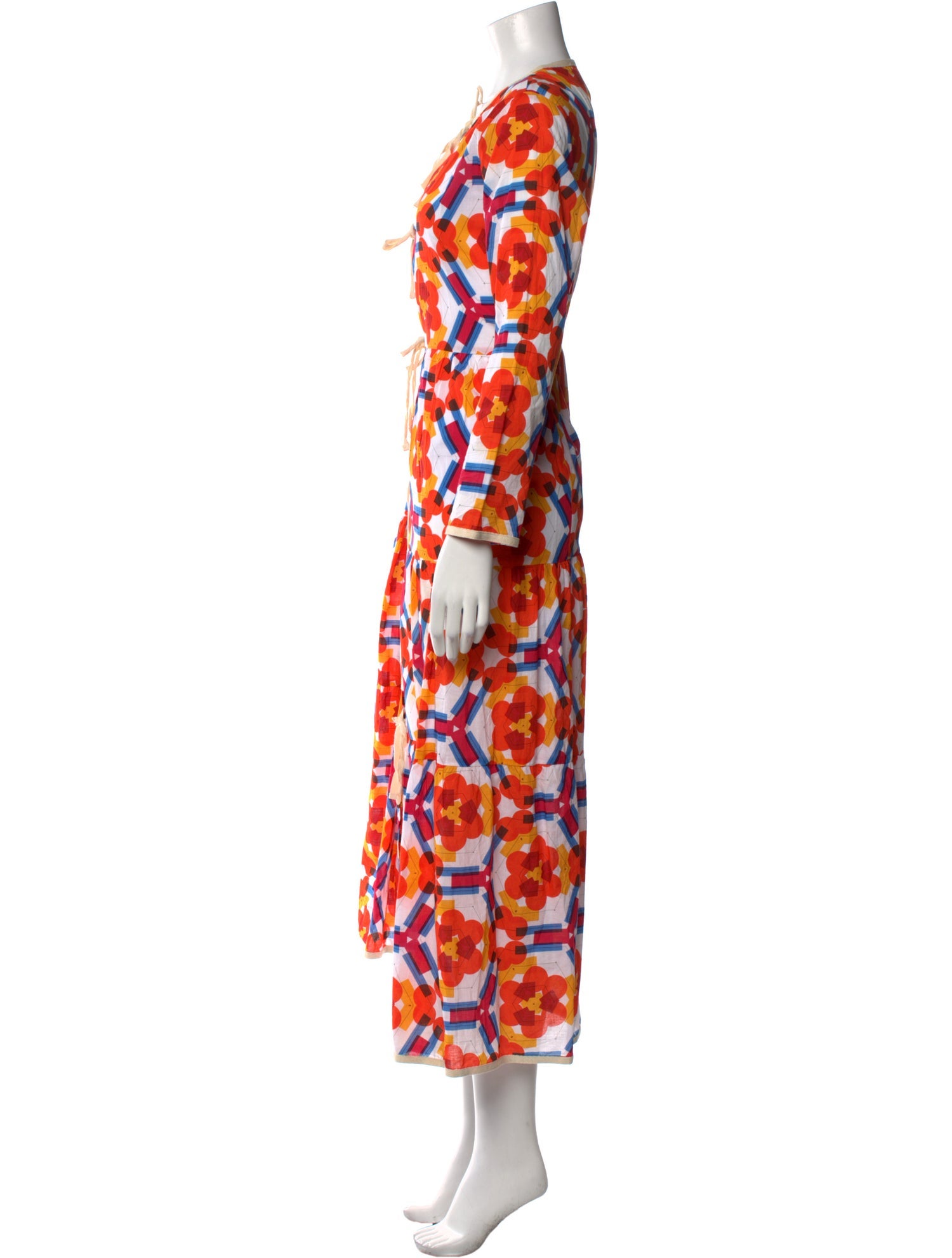 Anim Floral Print Midi Length Dress