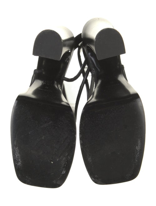 ANNY NORD Mesh Leather Trim Embellishment Slingback Sandals