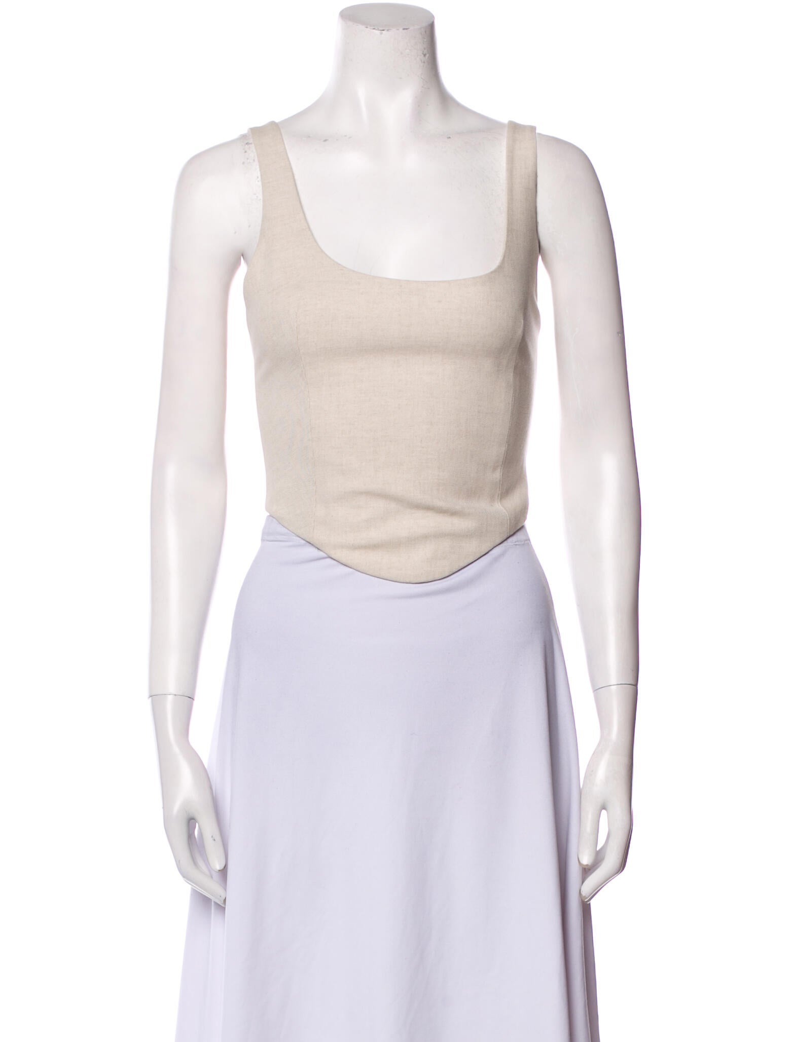 Anna Quan Vintage Scoop Neck Crop Top