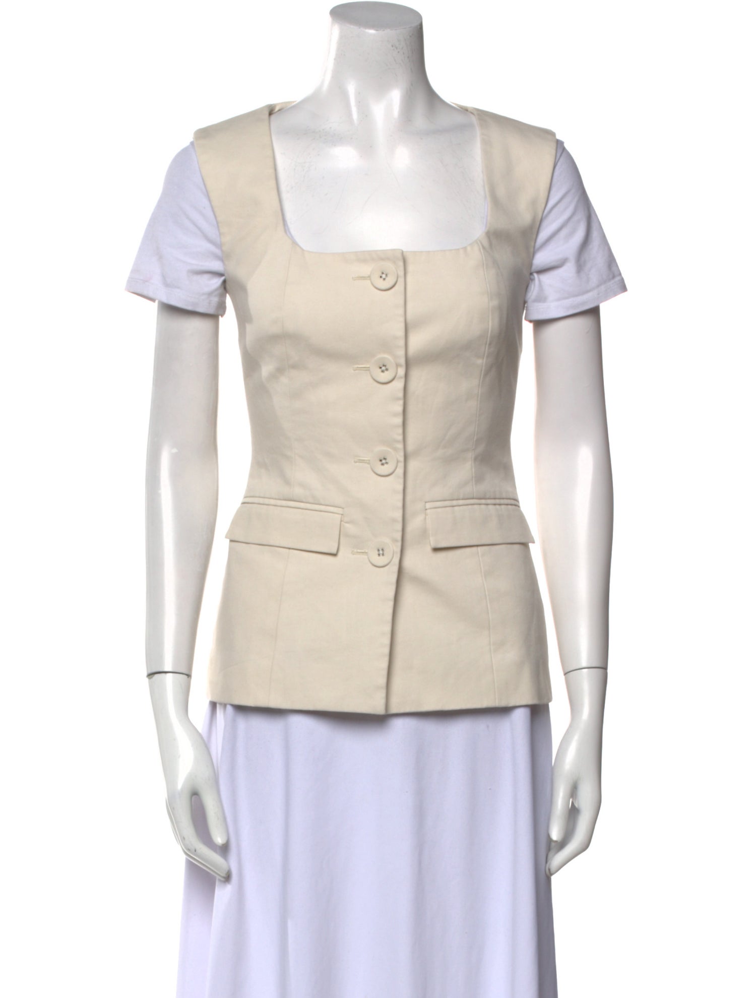 Anna Quan Square Neckline Short Sleeve Top