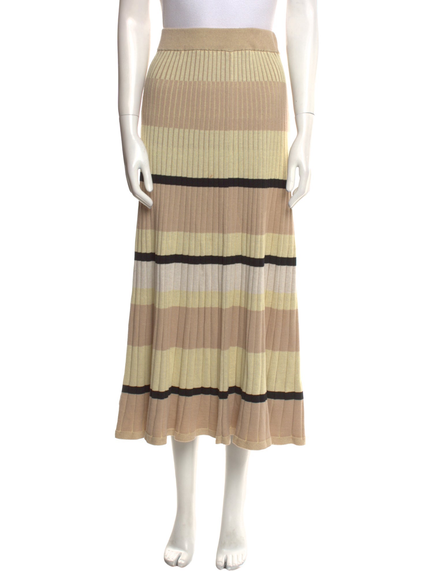Anna Quan Striped Midi Length Skirt