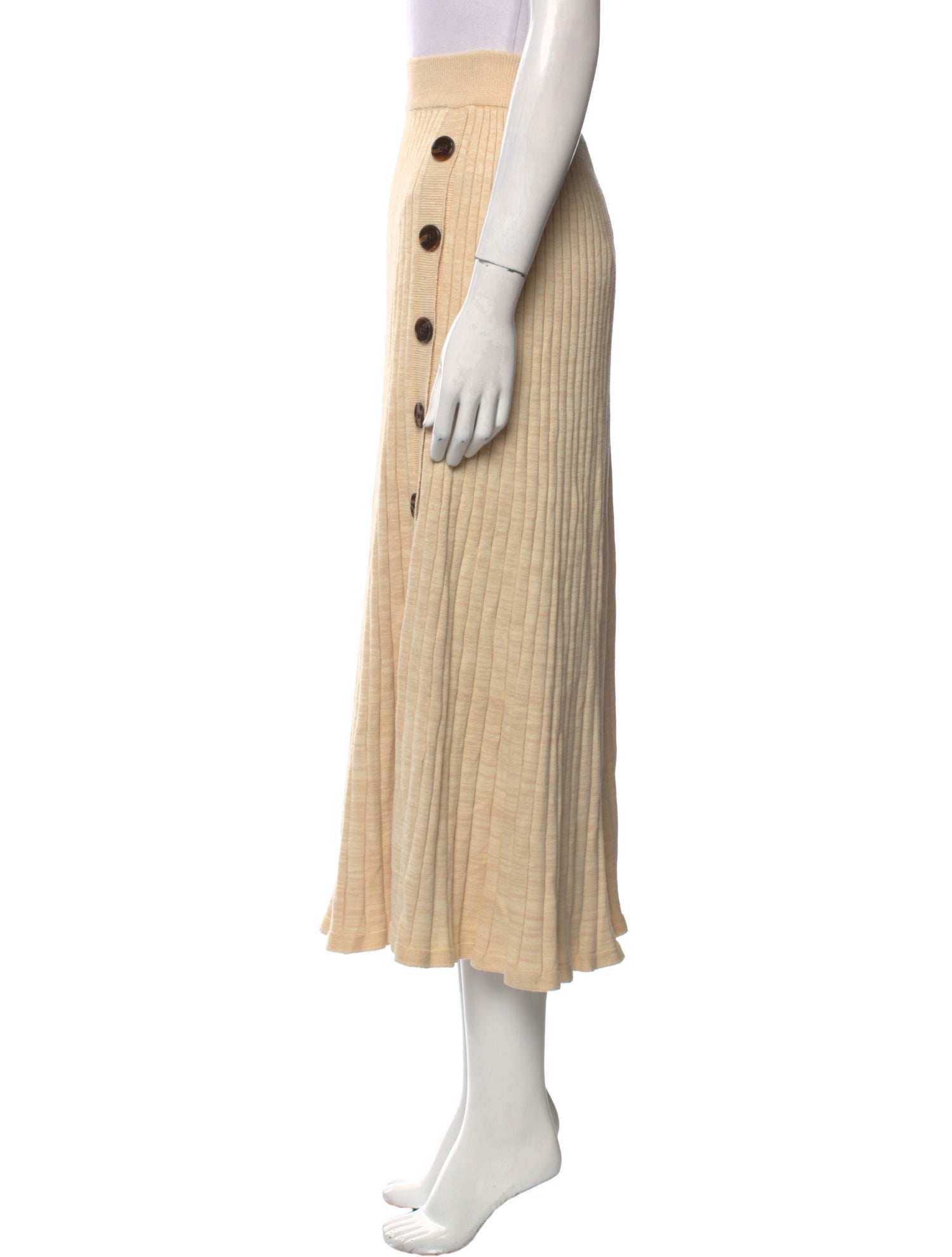 Anna Quan Pleated Accents Midi Length Skirt