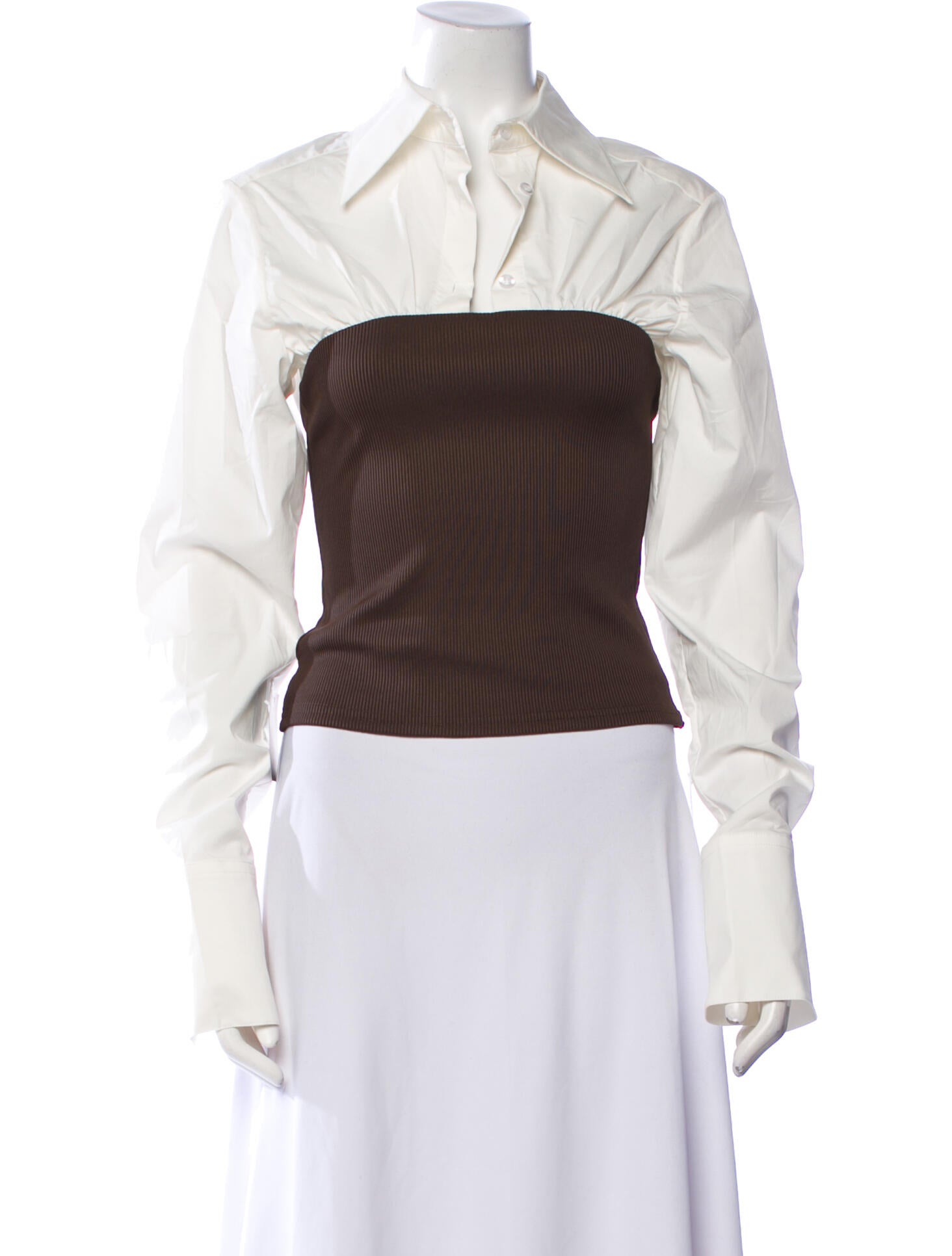 Anna Quan V-Neck Long Sleeve Crop Top w/ Tags