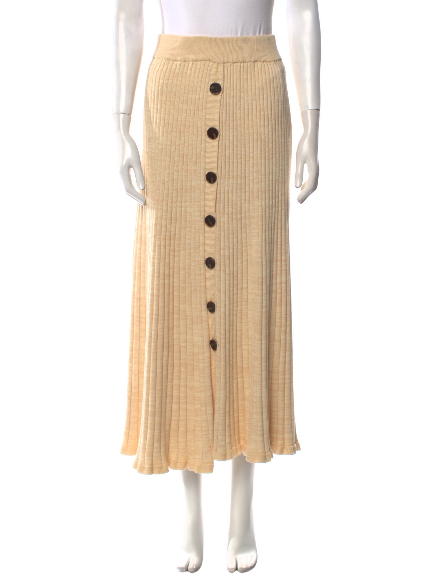 Anna Quan Pleated Accents Midi Length Skirt