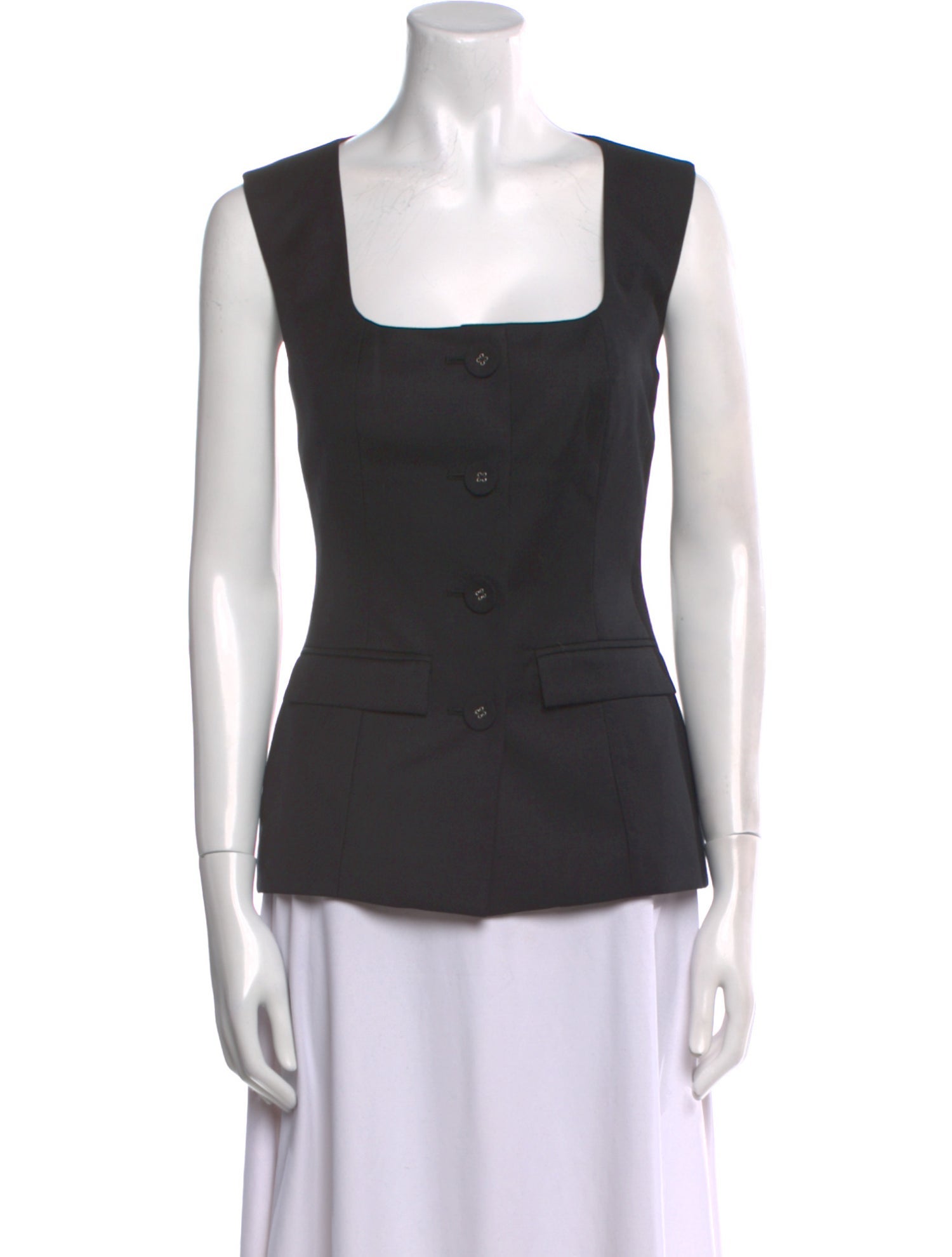 Anna Quan Wool Square Neckline Top