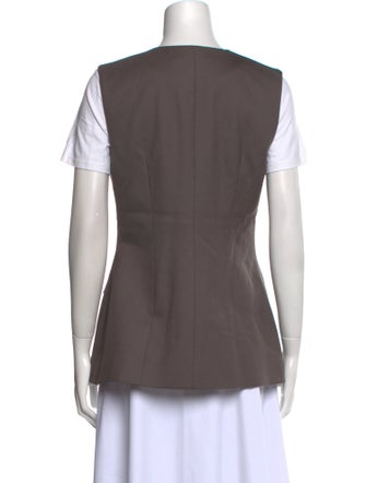 Anna Quan Wool Crew Neck Button-Up Top