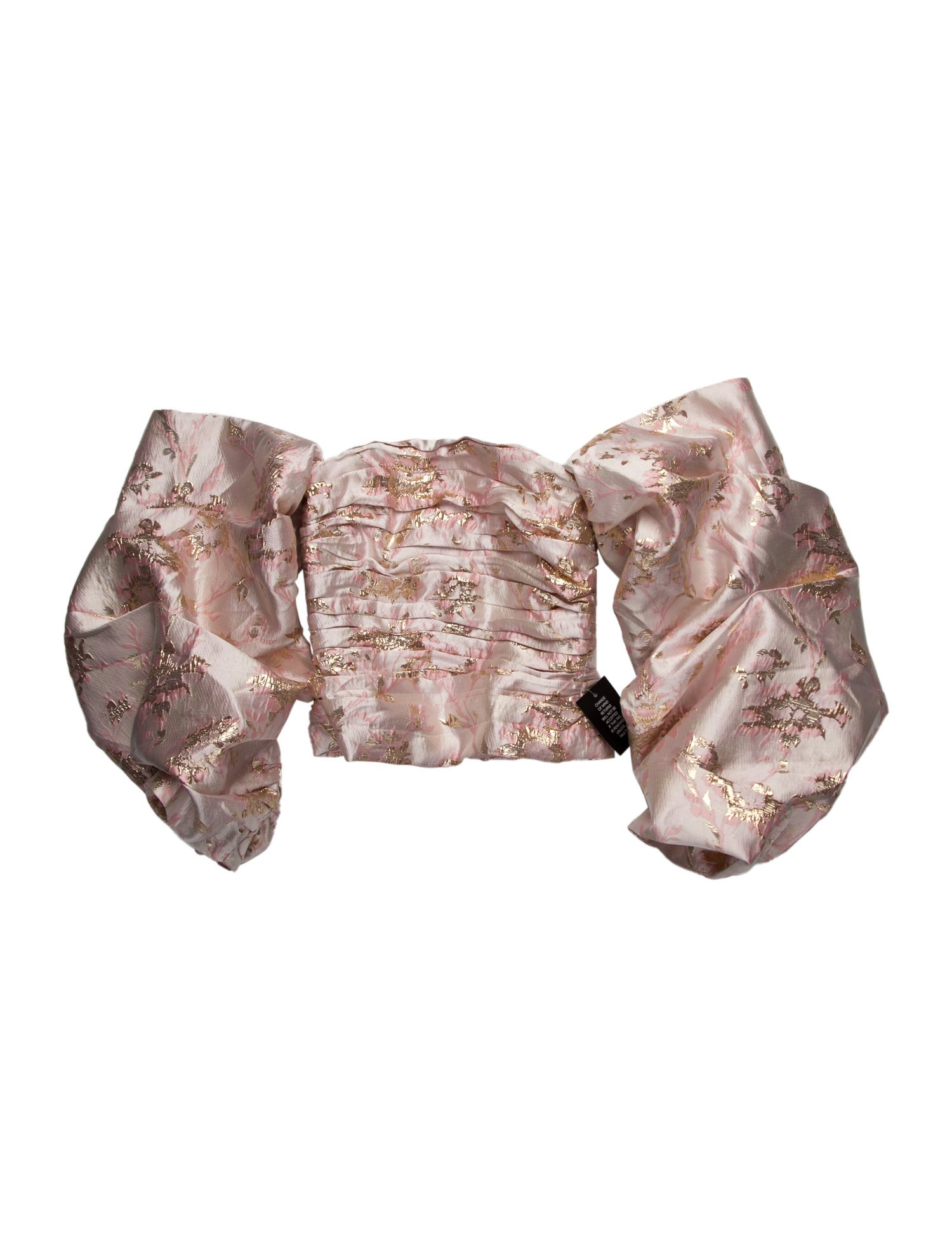 Anna Quan Floral Print Strapless Crop Top