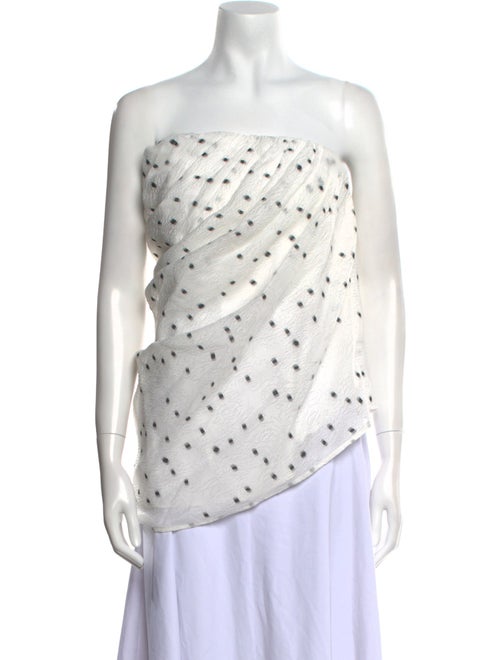 Anna Quan Polka Dot Print Strapless Top