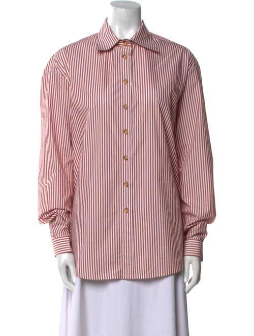 Anna Quan Striped Long Sleeve Button-Up Top
