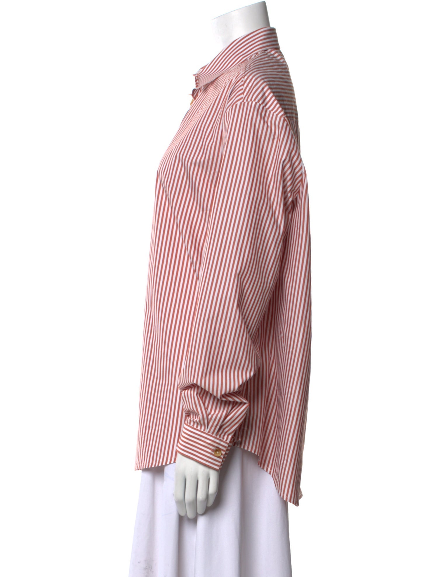 Anna Quan Striped Long Sleeve Button-Up Top