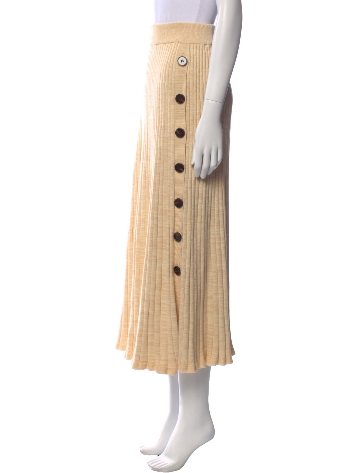 Anna Quan Pleated Accents Midi Length Skirt