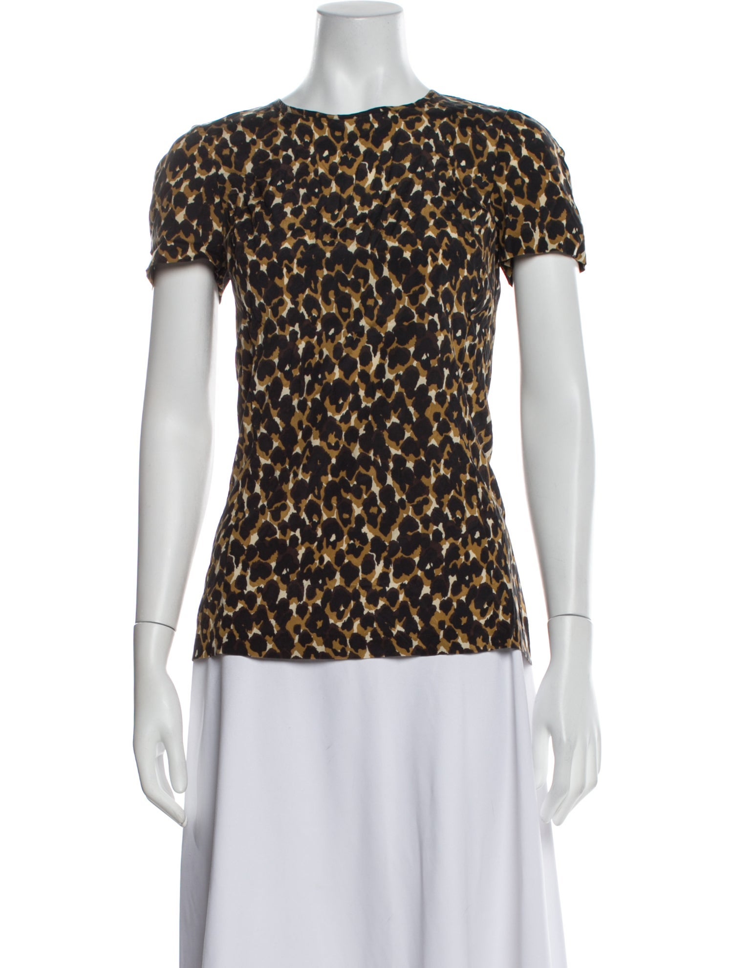 Ann Taylor Silk Animal Print T-Shirt