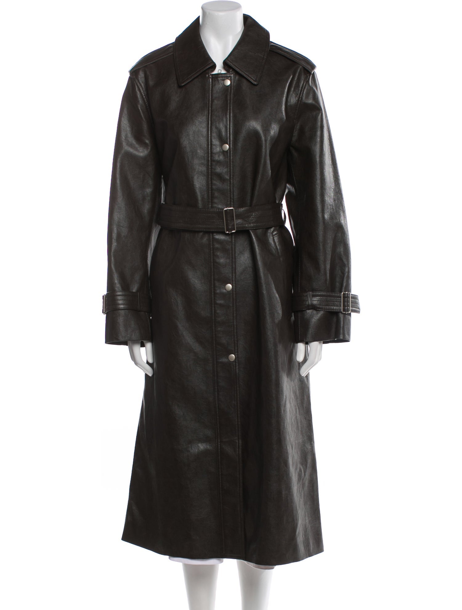 3.another Leather Trench Coat