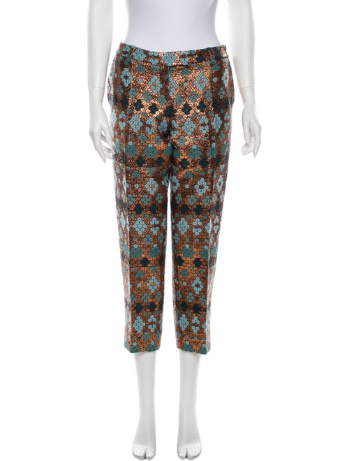 Anna Sammarone Printed Straight Leg Pants Blue